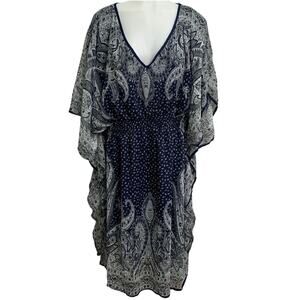 NWT Speed Control Womens 3X Dress Semi Sheer Overlay Cinch Waist Flowy Short Slv